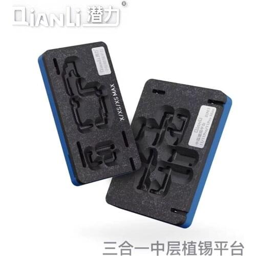 Qianli 3in1 Motherboard Middle Layer Fixture Board 3D BGA Reballing Stencil Plant Tin for iPhone X XS 11 11Pro Max Templat