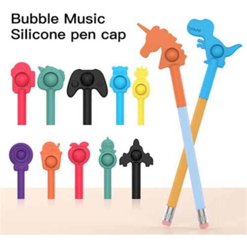 Cute Pen Cap Stretch Decompression Toys For Children Adult Push Bubble Fidget Toys Anti Stress Relief Toys Gift Direct shipping