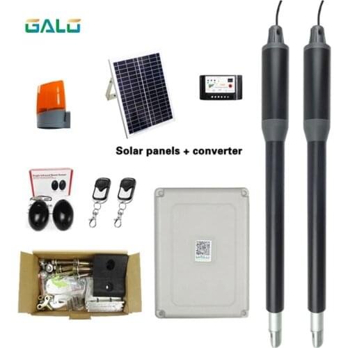 Solar power system door gate opener swing gate operator with remote control