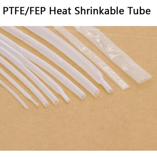5 Meters PTFE/FEP Heat Shrinkable Tube 0.5mm-10mm Transparent 1.7:1/1.3:1 Shrinkage Ratio Corrosion Resistant