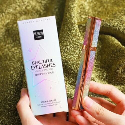 4D mascara Makeup Starry Sky Lengthening Thicker Curling Quick Dry Waterproof Star Mascara Women Eyes Beauty Makeup