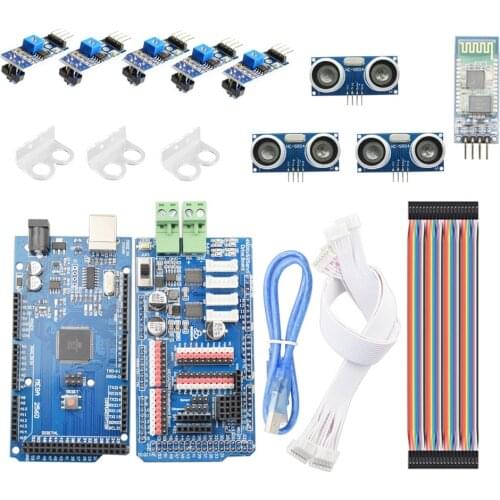 Bluetooth APP RC Arduino Smart Line-Tracking Obstacle Avoidance Mecanum Wheel Car Chassis Kit Line Patrol DIY Robot Parts Kit