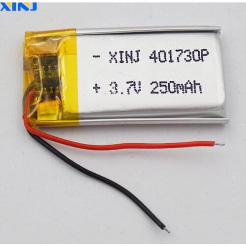 XINJ 3.7V 250mAh Liion Lithium Polymer Rechargeable Battery 401730 For GPS Sat Nav bluetooth earphone speaker driving recorder