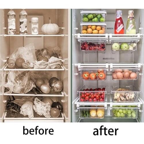 Refrigerator Drawer Storage Box Transparent Food Containers Kitchen Organizer Accessories Fridge Fruit Vegetable Compartment