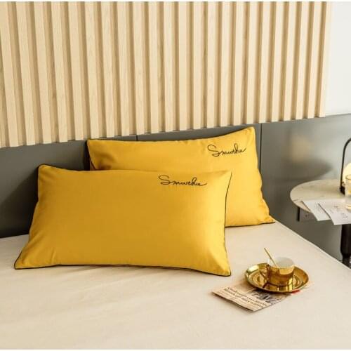 1Pair 100% Nature Cotton Pillowcase Envelop Pillowcases Pillow Case For Healthy Queen Multicolor