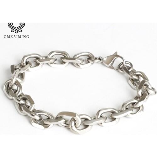 10mm Stainless Steel Chain Bracelet for Women Men Luxury Jewelry Couple Bracelet on Hand with Charms Daily Jewelry Gift