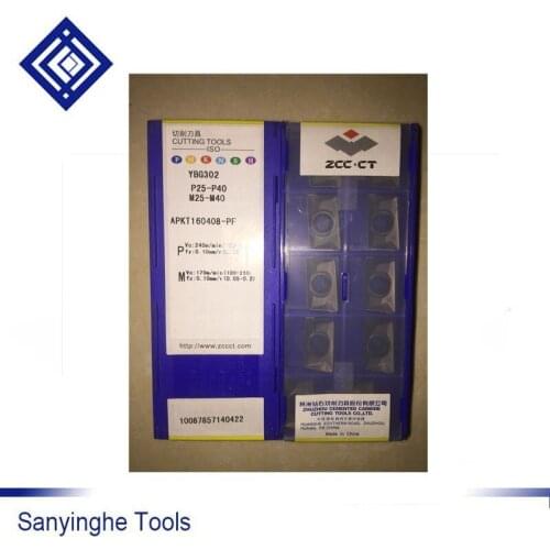 10pcs/lots APKT160408-PF YBG302 cnc carbide milling insert cutting tools cnc blade lathe tool