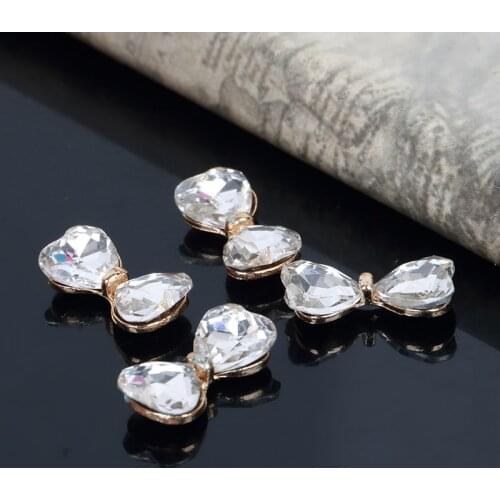 2016New 100Pcs Bow Rhinestone Buttons/Buckle Embellishment button DIY Hair accessories ZJ131