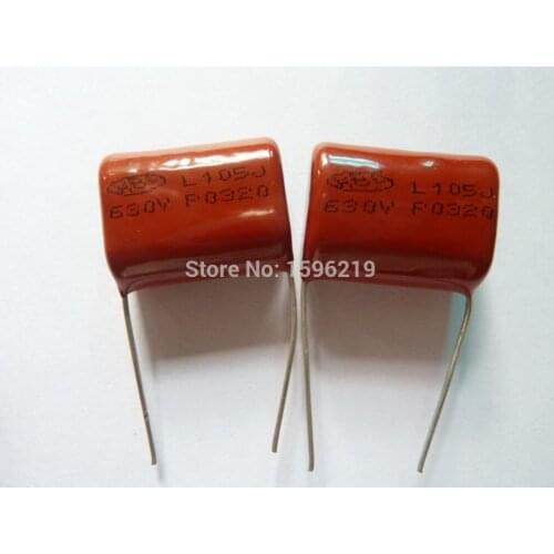 100pcs CBB 105 630V 105J CBB21 1uF 1000nF P22 Metallized Polypropylene Film Capacitor