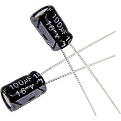 16V 100uF Electrolytic Capacitor - Pack of 50