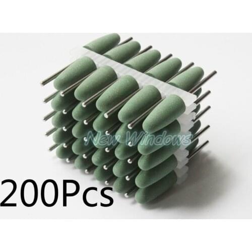 200Pcs Dental 2.35mm Polishing Burs SILICONE Rubber Polishers Diamond