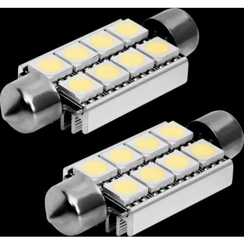 4pcs 42mm C5W C10W canbus no error Festoon 8 led 5050 smd Car Licence Plate Light Auto housing Interior Dome lamp Reading Lights