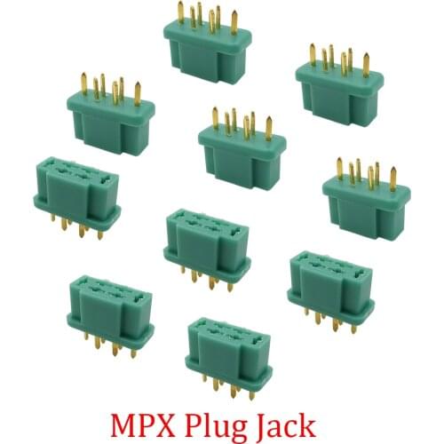 5Pair/10Pcs MPX RC Connector Plugs Gold-plated 6Pin 40Amp MPX Male Plug Female Jack Aeromodelling LiPo Battery ESC Motor Adapter