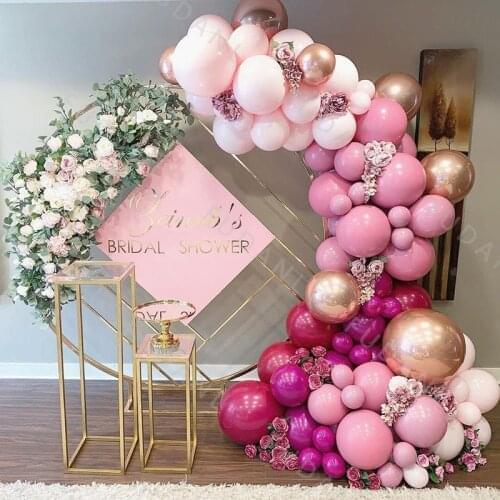 85pcs Dust Pink Arch Garland Kit Latex Balloons Gold Chrome Baloon Birthday Party Decors Baby Shower Valentines Day Baptism