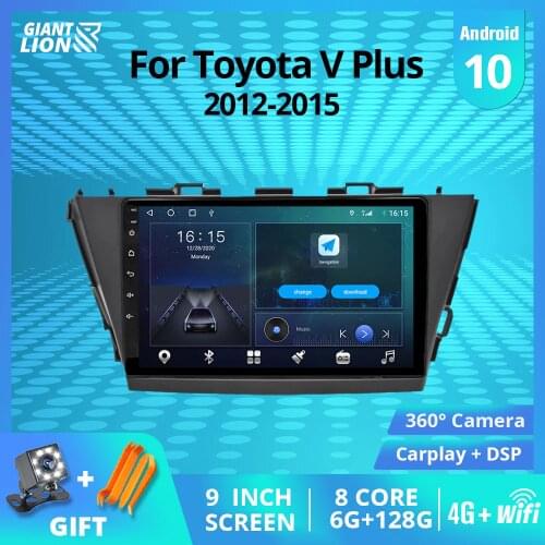 2DIN Android10 Car Radio For Toyota V Plus Prius Alpha RHD 2012-2015 Stereo Receiver GPS Navigation Auto Radio Car Auto Receiver