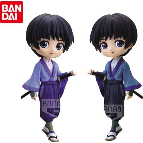 Bandai Q Posket Genuine Rurouni Kenshin Seta Soujirou Anime Action Figures Collectible Model Ornaments Gifts Toys for Kids