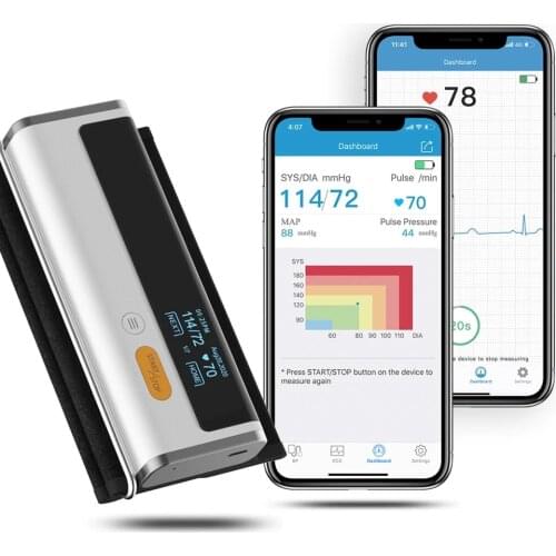 Wireless Bluetooth Blood Pressure Monitor With ECG Function Automatic Digital BP Machine Heart Rate Pulse EKG Support USB Charge