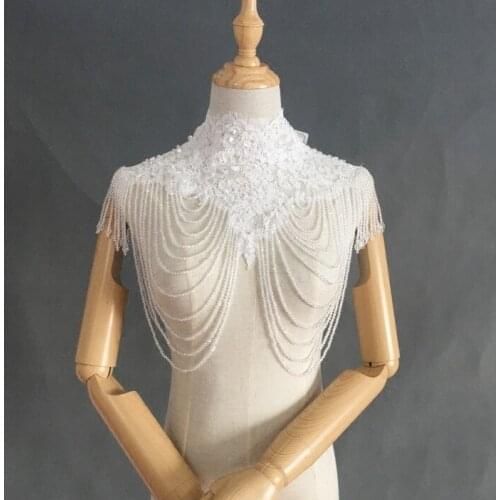 Bridal shoulder chain haltneck shoulder chain crystals fringe top shoulder chain