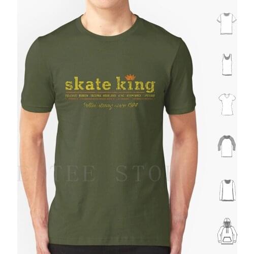 Skate King T Shirt DIY Big Size 100% Cotton Roller Skating Roller Girl Vintage 1970s Seattle Northwest Washington 1980s Roller