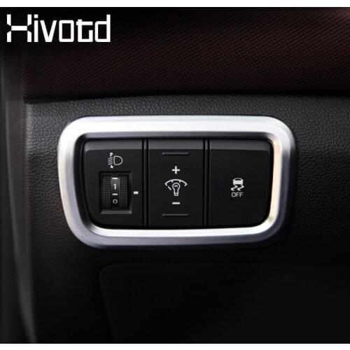 Hivotd for hyundai creta ix25 2017 Chrome Accessories Headlight button switch remote control cover Styling Decoration Interior