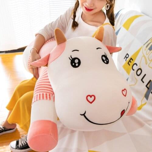 Large Size Toys Cute Cow Plush Toys Stuffed Soft Down Cotton Cattle Plush doll Pillow Cushion sofa room decor gift for kids