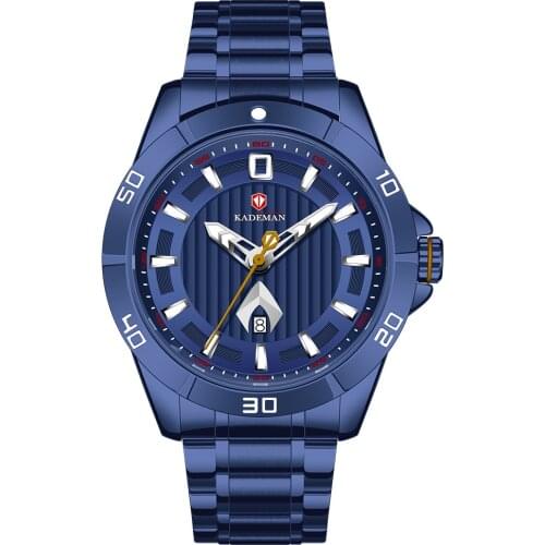 KADEMAN 9106 Brand Luxury Men Watches Stainless Steel Strap Male Business Wristwatch Waterproof Quartz Watch