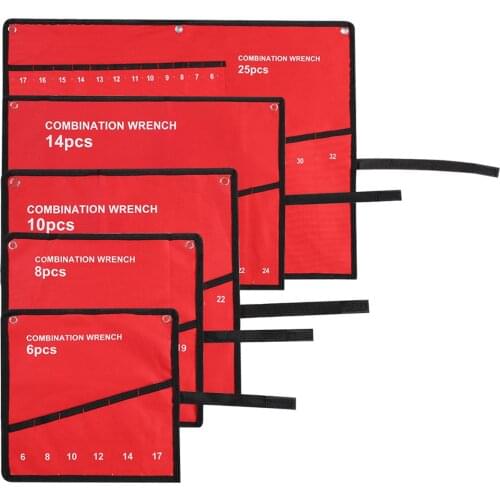 Multi-Pocket Portable Roll Up Tools Storage Bag Spanner Plier Wrench Holder Canvas Organizer Parts Organize Tools Accessory