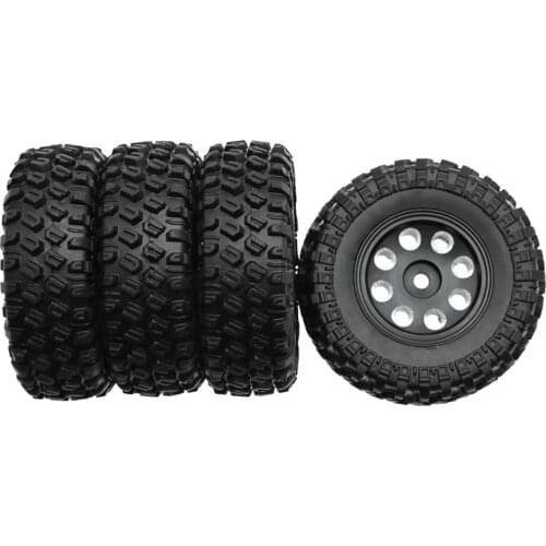 4Pack of Wheels Tires & Wheel Rims Set for Axial SCX24 AXI90081 Car Trucks