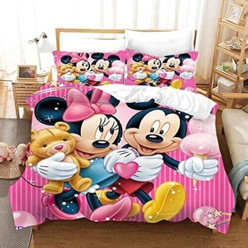 Halloween Minnie Mickey Bedding Set Duvet Cover Pillowcase Adult Children Gift King Size Bed Set Nightmare Befor Christmas