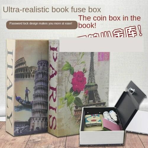 Simulation Book Safe Deposit Box Children Saving Pot Password Box with Lock Savings Bank Creative Birthday Gift ID Storage Box