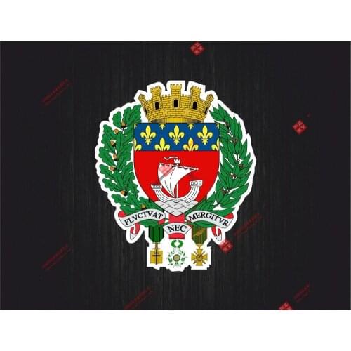 Creative PVC Sticker Car Auto Moto Tuning Decal Flag Crest Shield Paris France Coat of Arms Car Decal Decoration Laptop