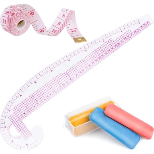 LMDZ Sewing Tailor Ruler Measuring Kits French Curve Ruler With Body Measuring Ruler Tailors Chalk Measuring Tailor Tools