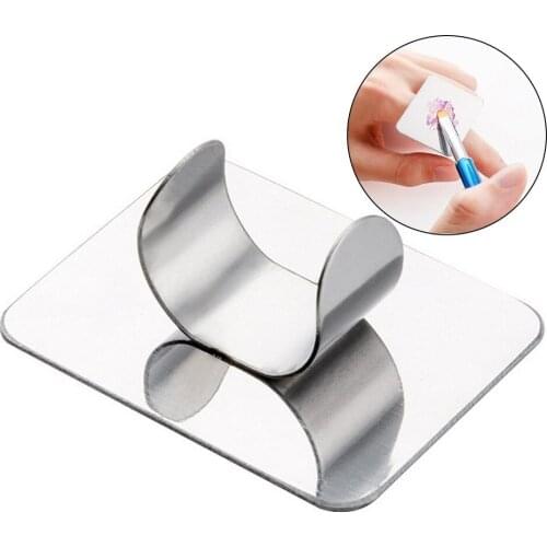 Nail Art Makeup Palette Stainless Steel Mini Ring Small Square Palette