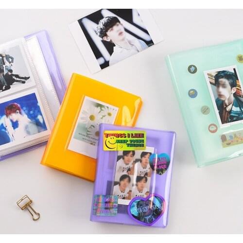Mini Jelly Photo Album 16 Inner Clear Pages Binder Holds 3, 4, 5 , 6 Inch Mini K-pop Star Card Collect Book Photo Album