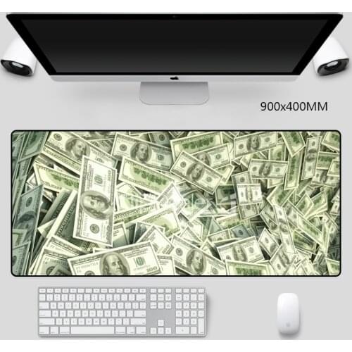 A Lot of Money Picture Mouse Pads HD Wallpaper Printed Mice Mat Personality with Sewn Edges Rubber Desk Pad Large Table Mats