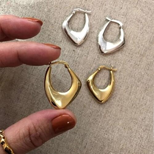 925 Sterling Silver Irregular Geomerric Charm Stud Earrings For Women Girls Party Punk Jewelry Oorbellen eh1306