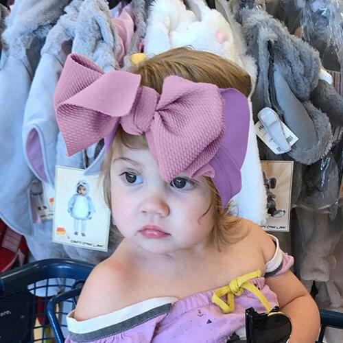 Multicolor Newborn Baby Girls Headband Solid Color Big Bowknot Hair Band Infant Toddler Headwear Cute Hair Accessories For Girl
