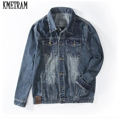 KMETRAM 2020 Spring Autumn Fashion Men Denim Jacket Casual Slim Jean Casaco Masculino Jacket Men Jaqueta Masculina M-7XL HH270