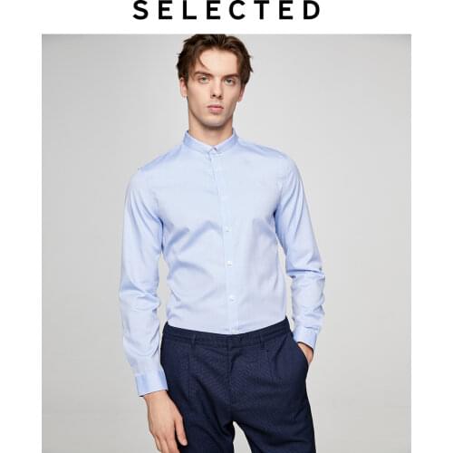 SELECTED Mens 100% Cotton Slim Fit Business Long-sleeve Shirts S|419405515