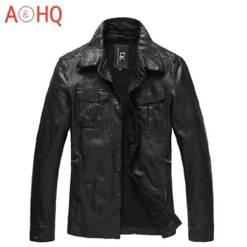 Men Jacket Motorcycle Mens Clothing Genuine Leather Jackets 2021 Mens Clothes Real Sheepskin Retro Coat Hombre LXR499