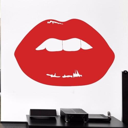 Lips Wall Decals Hot Sexy Girl Woman Wall Sticker Fashion Lady Style Vinyl Decal For Teen Bedroom Art Mural H175