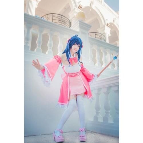 Netoge no Yome wa Onnanoko ja Nai to Omotta? Ako Tamaki Cosplay Costume Dress+Collar+Bowknot+Sleeves+Socks