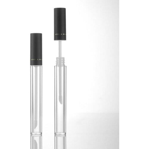 Wholesale 10ML Mini Lip Gloss Tube Sample refillable Lip Balm Bottle Container with black cap LX1056