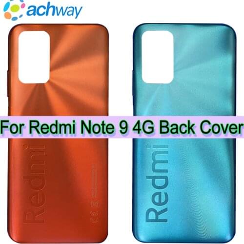ORIGINAL For Xiaomi Redmi Note 9 4G Battery Cover Back Glass Panel Rear Housing case 6.53" For Xiaomi Redmi Note 9 4G Back Cover