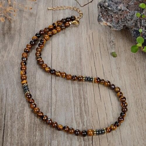 New fashion Bohemian popular natural Stone not show steel accessories necklace jewelry for men and women