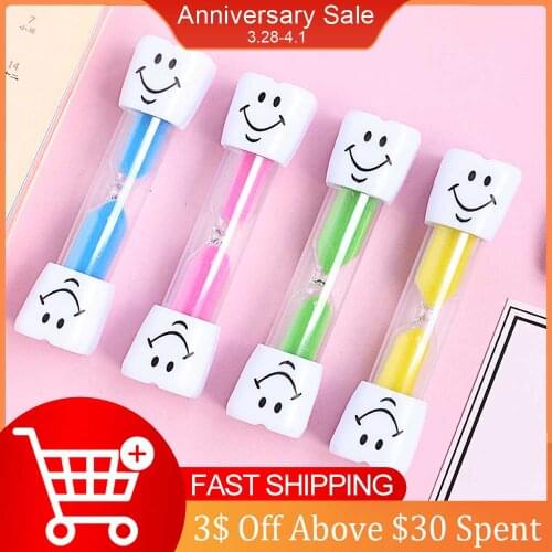 Creative Smiling Face Hourglass Sand Clock for Cooking Brushing Teeth Sands Timer Sandglass Children Kids Gift Desktop Ornaments