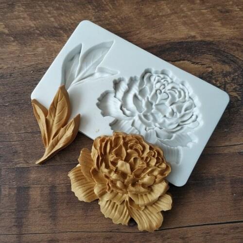 Peony Flower Silicone Decoration Mold Liquid Silicone Fondant DIY Cake Tool Peony Flower Mold