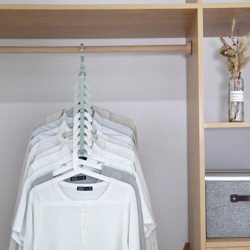 Plastic Clothes Hangers Nine Holes Rotating Hanger Magic Multi-function Folding Clothes Hanger Drying Hanger Closet Space-saving