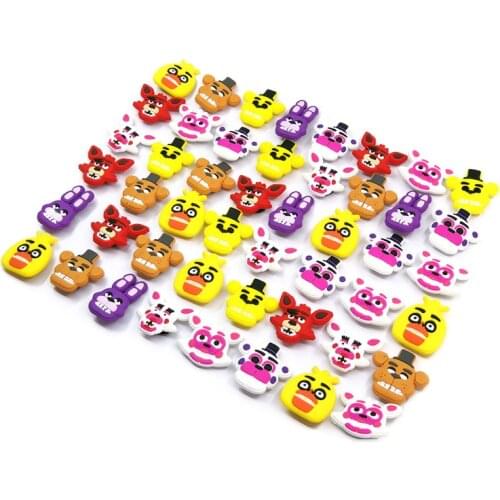 50pcs/lot cute Bear Figure PVC Shoe Charms for holes on Shoes Bands Ornaments Shoe Buckles Bebes Accesorios Decor as Girls Gifts