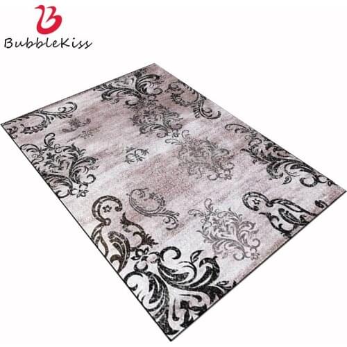 Bubble Kiss Fashion Carpet European Style Retro Black White Flower Pattern Carpet Home Decor Bedroom Carpet Girl Room Floor Mat